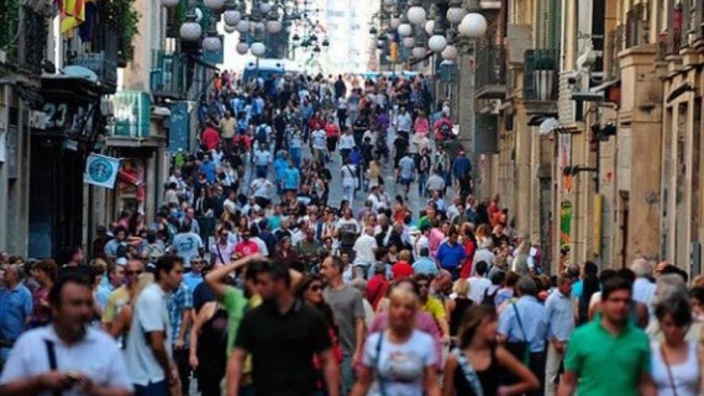 Imagen de archivo de población en Barcelona