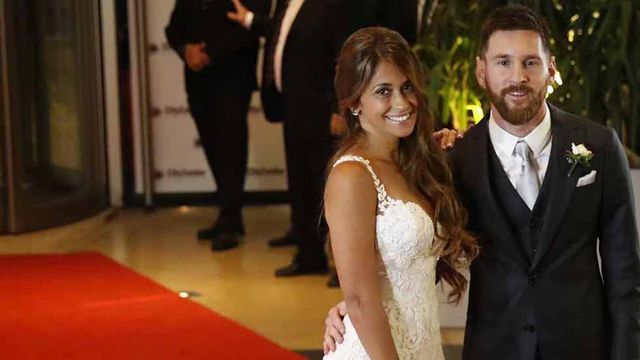 Antonella Rocuzzo y Leo Messi, el día de su boda / EFE