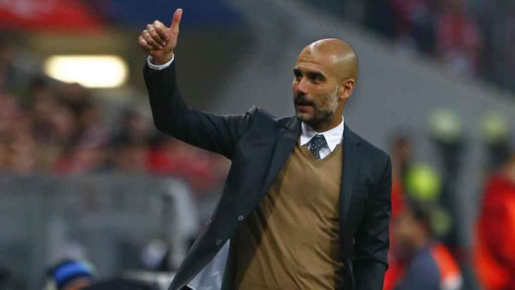 Pep Guardiola en un partit del Manchester City / EFE