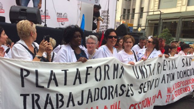 Mujeres de Sindihogar/Sindillar en la manifestación del pasado 27M / @sindihogar