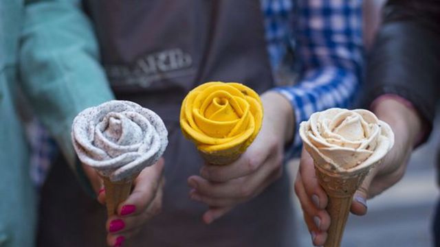 Los helados en forma de rosa de Gelarto