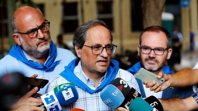 Quim Torra ha acudido este domingo a las fiestas del barrio barcelonés de Gràcia / EFE