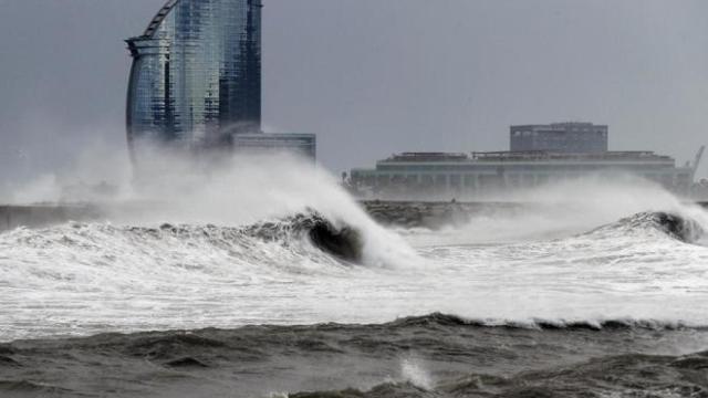 Un temporal en Barcelona en una imagen de archivo
