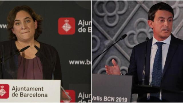 Ada Colau y Manuel Valls, aspirantes a ganar las elecciones municipales de Barcelona en 2019