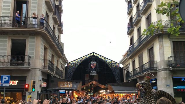 La Boqueria, desde las Ramblas, durante La Mercè de 2018 / MIKI