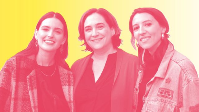 Ada Colau con las youtubers Devermut / BARCELONA EN COMÚ