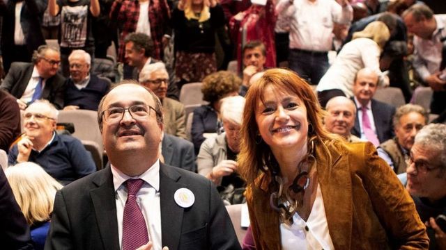 Jaume Collboni, junto con Miquel Iceta y Laia Bonet, en un reciente acto del PSC / EFE