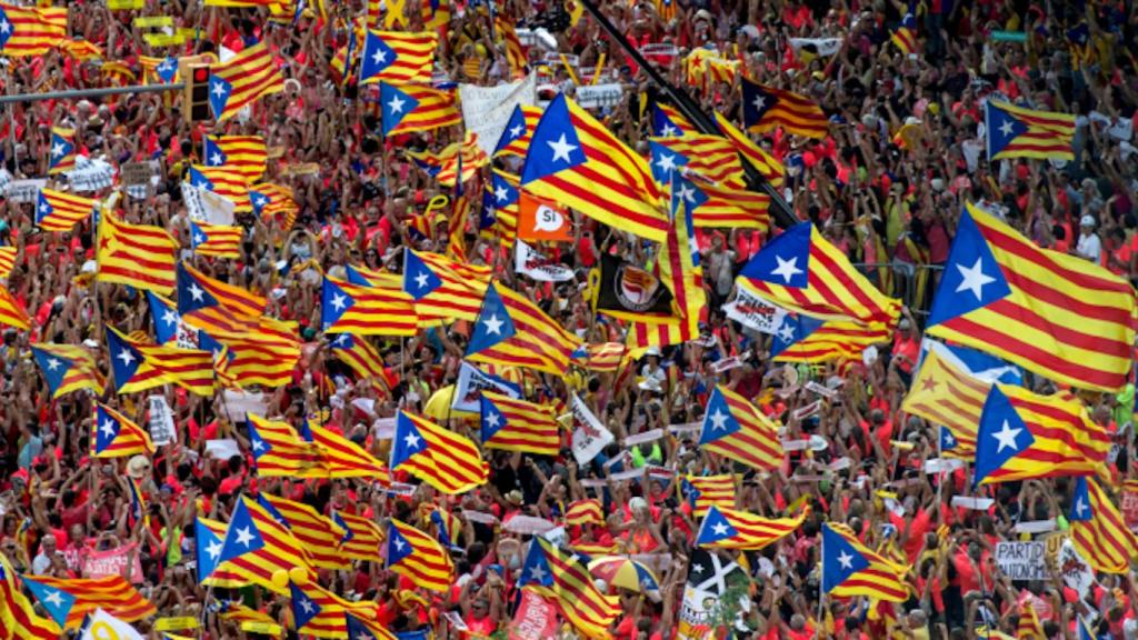 Imagen de la manifestación de la Diada de Cataluña el 11 de septiembre de 2018 / EFE