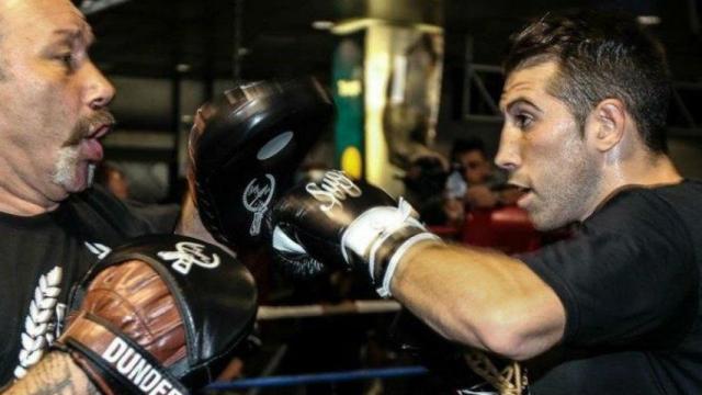 Sandor Martín (derecha), en una sesión con Rafa Martín, su entrenador