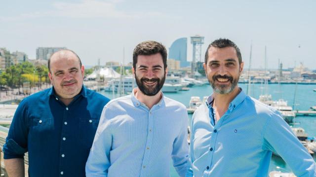 Los fundadores de Housfy, Albert Bosch, Miquel A. Mora y Carlos Blanco, en Barcelona
