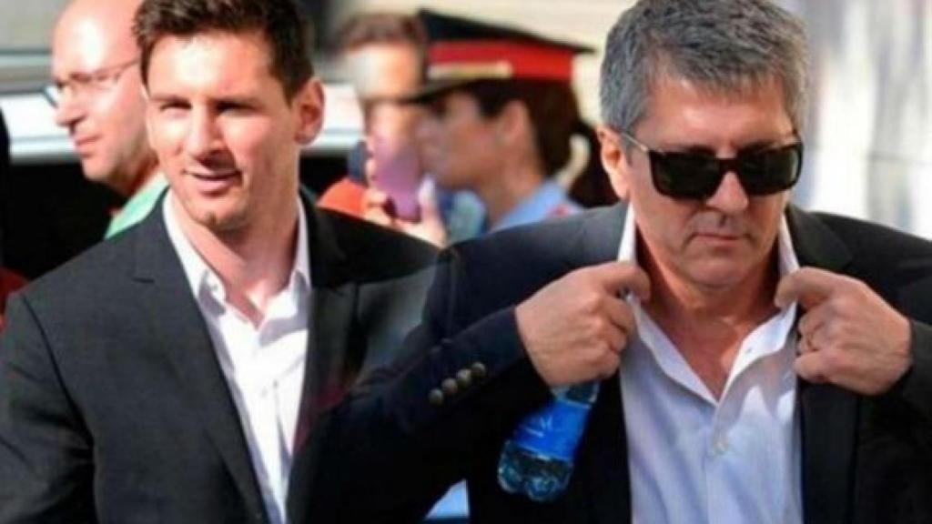 Leo Messi i el seu pare, Jorge Messi, en una imatge d'arxiu