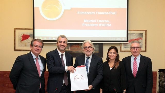 El presidente de Aena, Maurici Lucena, en un encuentro de Foment del Treball y PwC / EUROPA PRESS