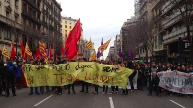 Imagen de archivo de una manifestación estudiantil con la participación del SEPC / EUROPA PRESS