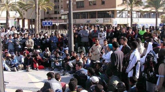 Concentración de inmigrantes en Barrcelona / ARCHIVO