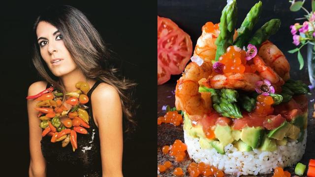La influencer 'foodie' Laura Ponts en un fotomontaje con una de sus publicaciones / CEDIDAS