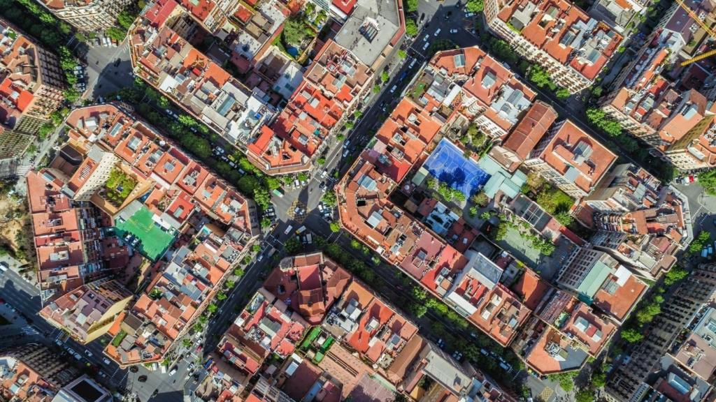 Vista aèria del districte de l'Eixample de Barcelona