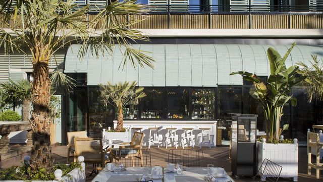 Terraza del Cotton House Hotel de Barcelona, que promueve un ciclo de música clásica desde sus balcones