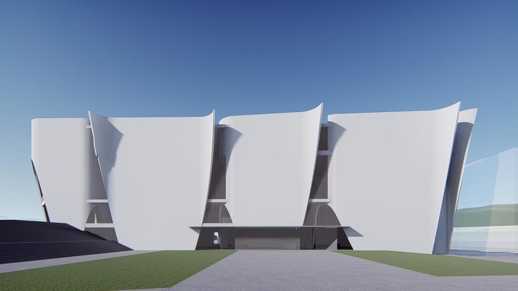 Recreación virtual del Hermitage Barcelona que se construiría en la Nova Bocana del Port / HERMITAGE