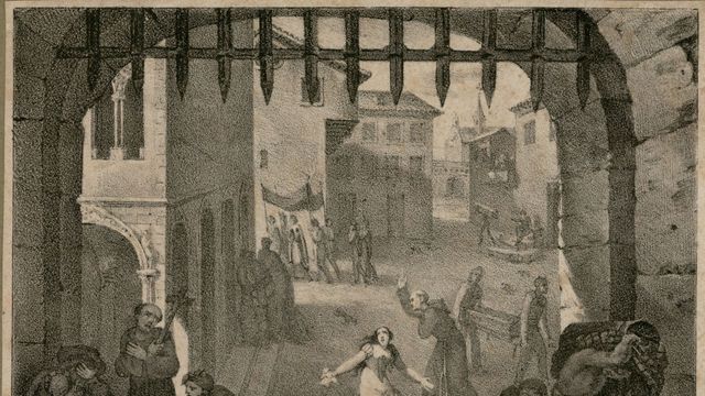 Dibujo que retrata la Barcelona asolada por la fiebre amarilla de 1821 / AYUNTAMIENTO BARCELONA
