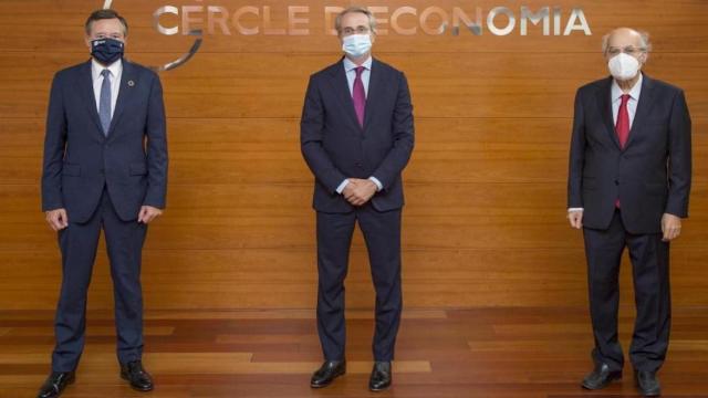 Ángel Simón, Javier Faus y Mas-Colell, en el Círculo de Economía / CÍRCULO DE ECONOMÍA
