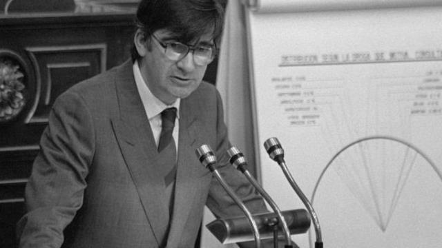 Ernest Lluch, durante una intervención en el Congreso de los Diputados / EFE