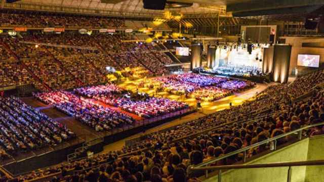 Interior del Palau Sant Jordi de Barcelona