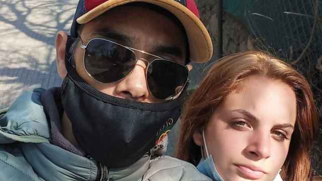 Sandra Plazas junto con su padre tras su reaparición / CEDIDA