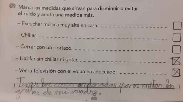 La genial respuesta de un niño en un ejercicio de clase sobre cómo evitar el ruido / TWITTER