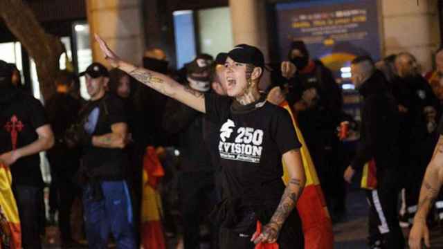 Manifestación ultra en plaza Artós / REDES SOCIALES