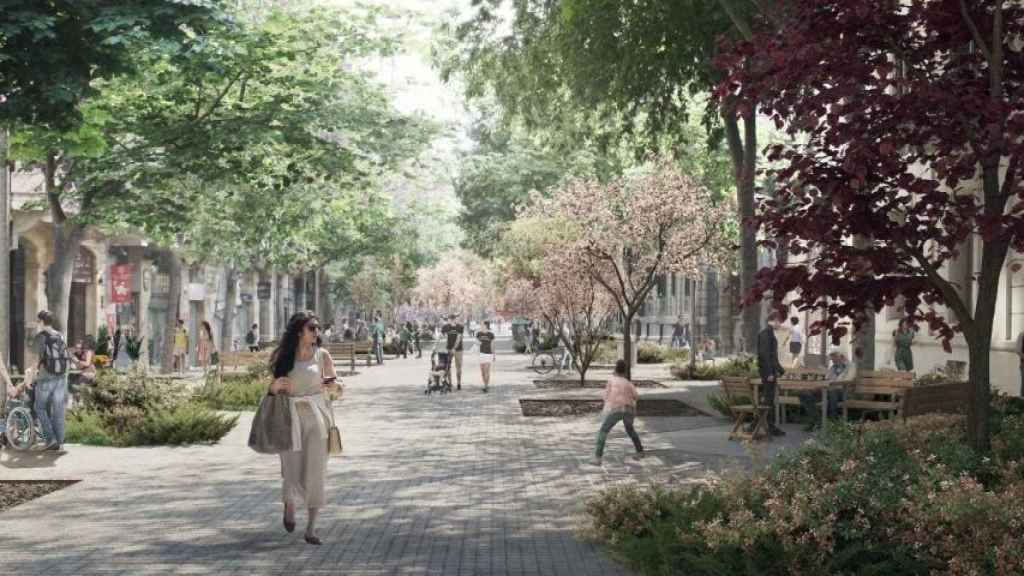 Un render de la superilla Barcelona, a l'Eixample / AJUNTAMENT DE BARCELONA