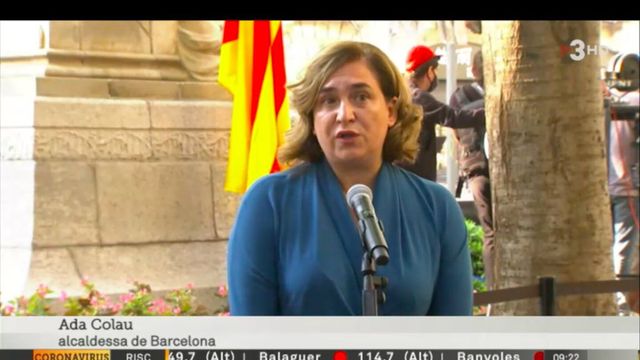 Ada Colau tras la ofrenda floral a Rafael Casanova / TV3