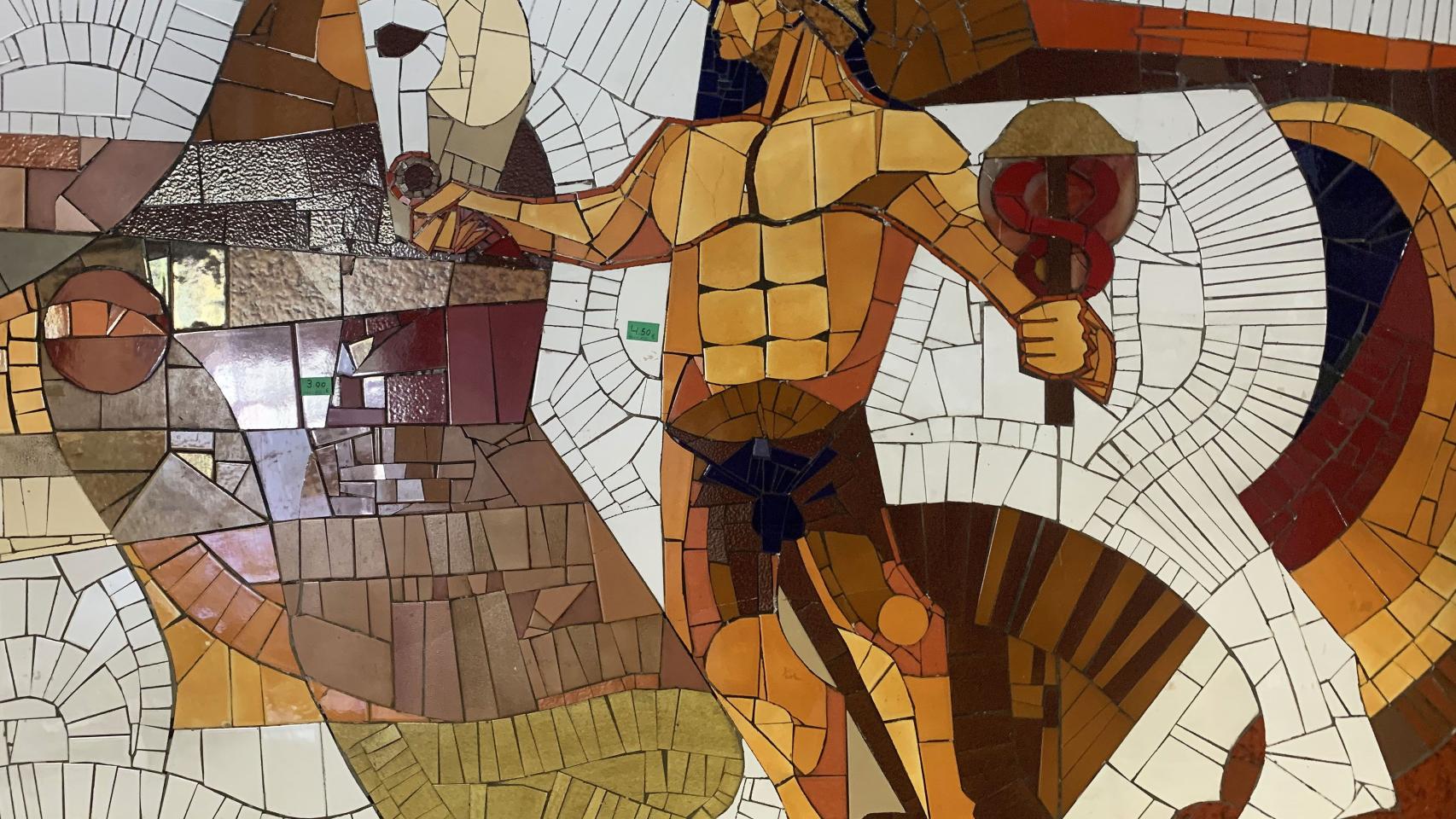 Unas obras destapan un mosaico oculto en Barcelona / TWITTER - @bcnsingular