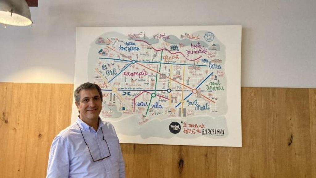 Xavier Sánchez, dueño de Sandwichez, en uno de sus establecimientos