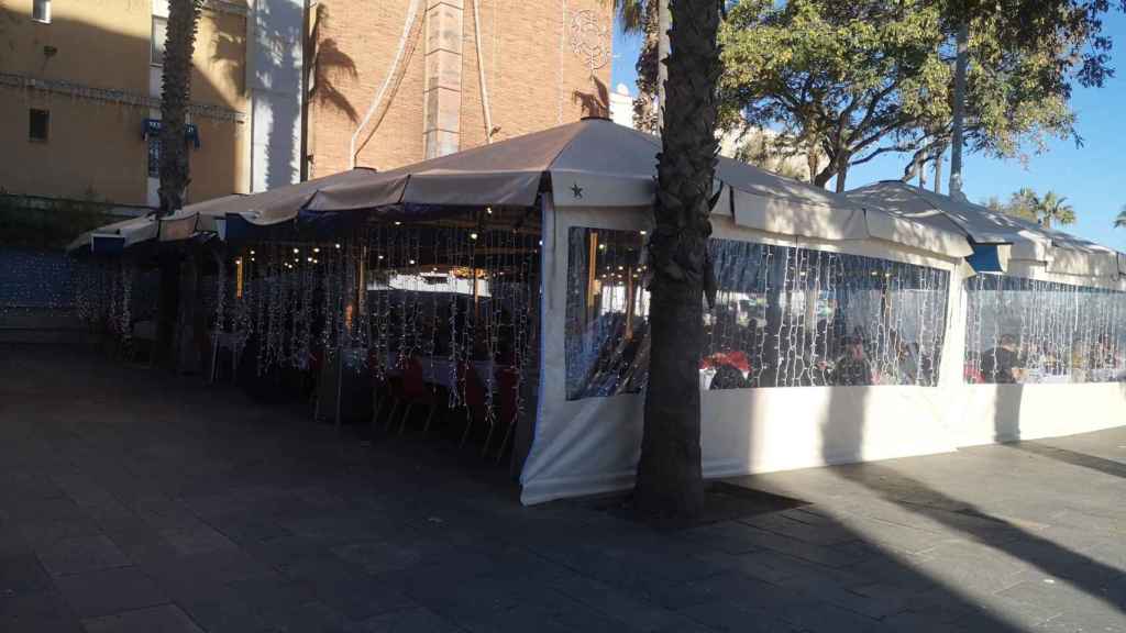 La terraza del restaurante Salamanca en la Barceloneta