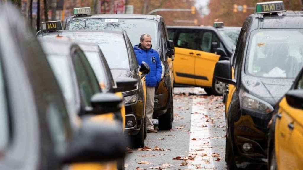 Un taxista en una protesta de taxis en una imagen de archivo