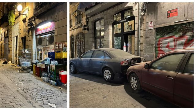 Aspecto de la calle de la Paloma del Raval este lunes por la noche / METRÓPOLI