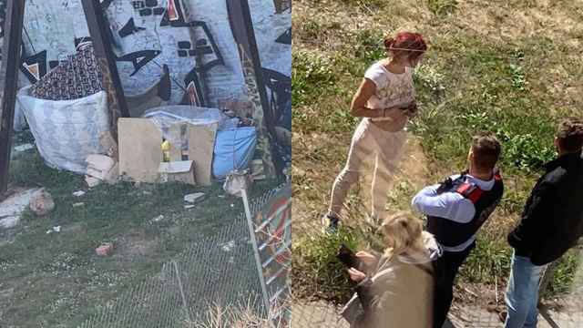 Dos de las imágenes de la okupación de solar del fallido hotel Praktik / CEDIDAS