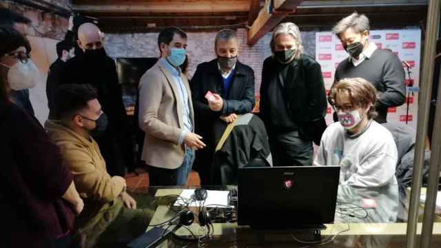 El alcalde de Barcelona, Jaume Collboni, durante la presentación de la 7a edición de Game BCN en el espacio fabril de Palo Alto