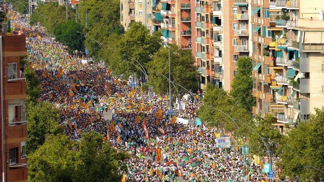 Manifestación de la Diada el año 2015 en la avenida Meridiana de Barcelona / AYUNTAMIENTO DE BARCELONA