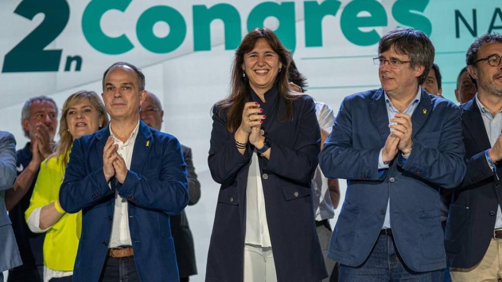 Josep Rius, a la derecha con Turull, Borràs y Puigdemont / JUNTSXCAT