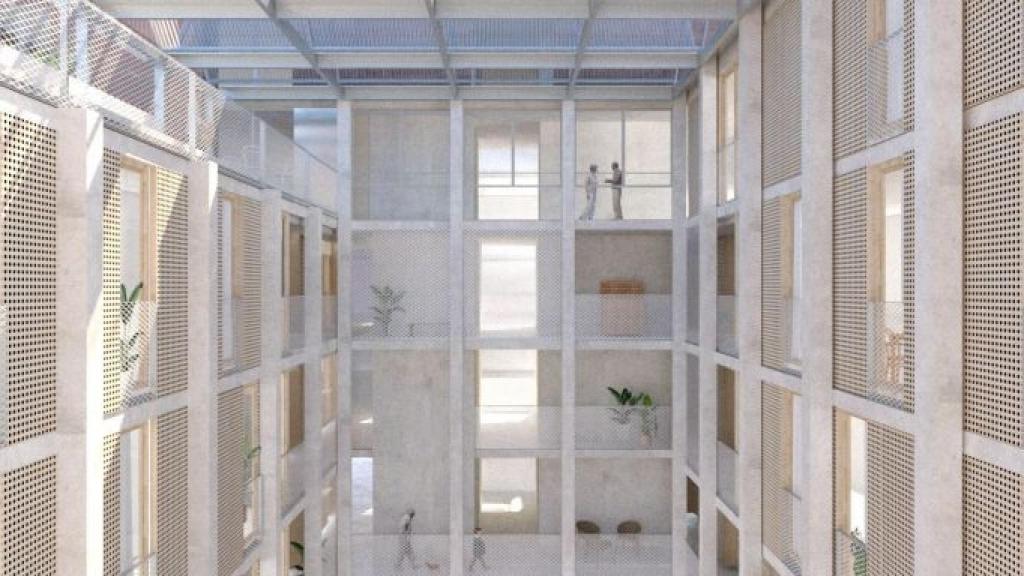 Render de l'interior del futur edifici del solar de la clínica Quirón