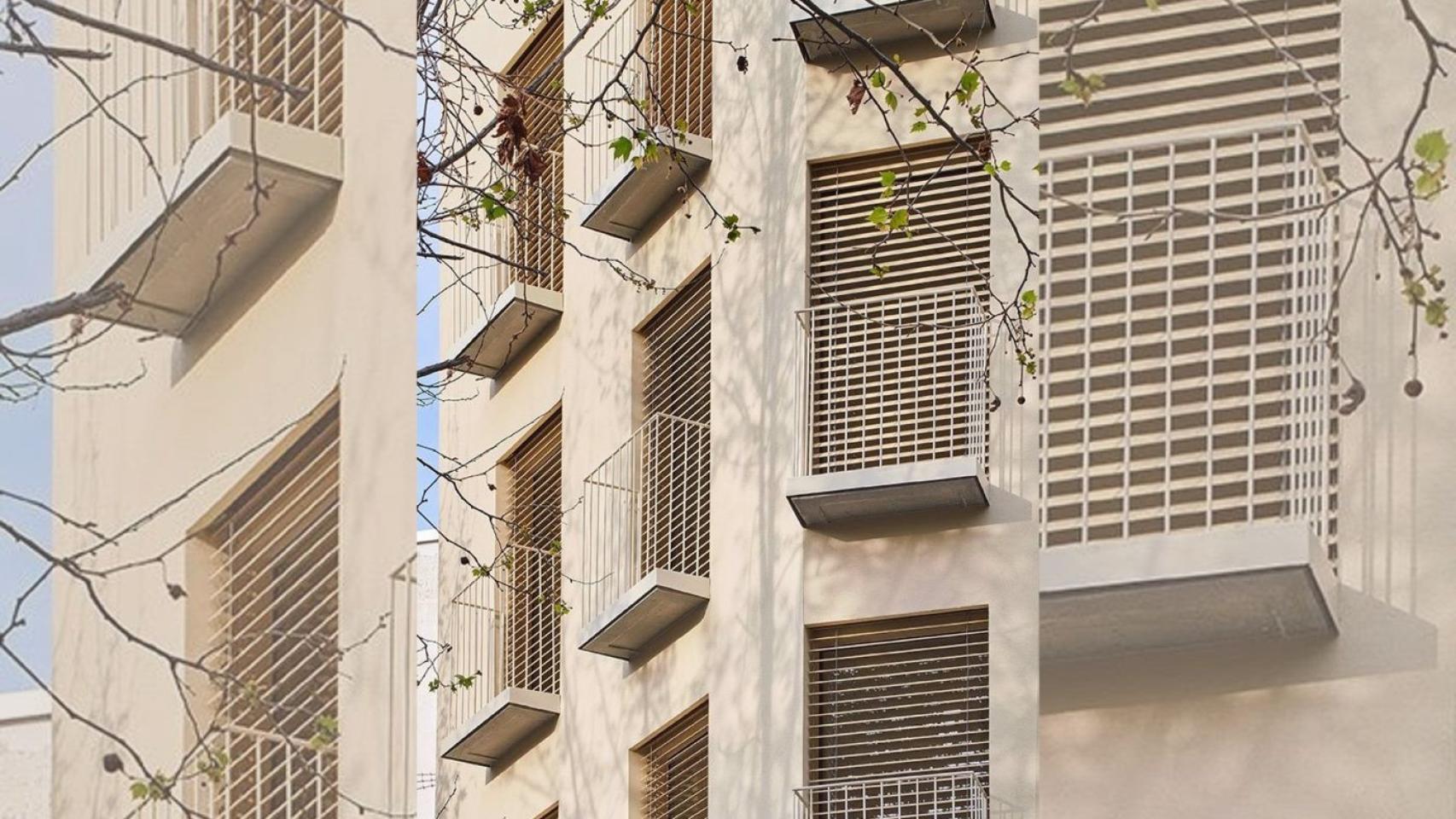 Fachada de la Llacuna en Barcelona / FAD DE ARQUITECTURA