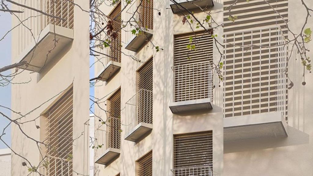 Fachada de la Llacuna en Barcelona / FAD DE ARQUITECTURA