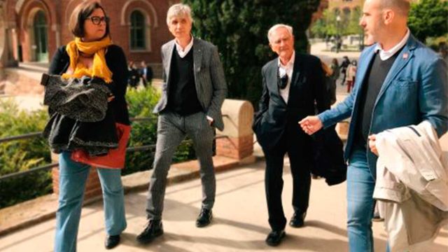 En el centro, Josep Maria Argimon y Xavier Trias, en una visita al Barcelona Health Hub / BHH
