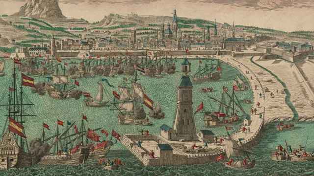 Vista de Barcelona y sus alrededores grabado del año 1767 conservado en el ICGC