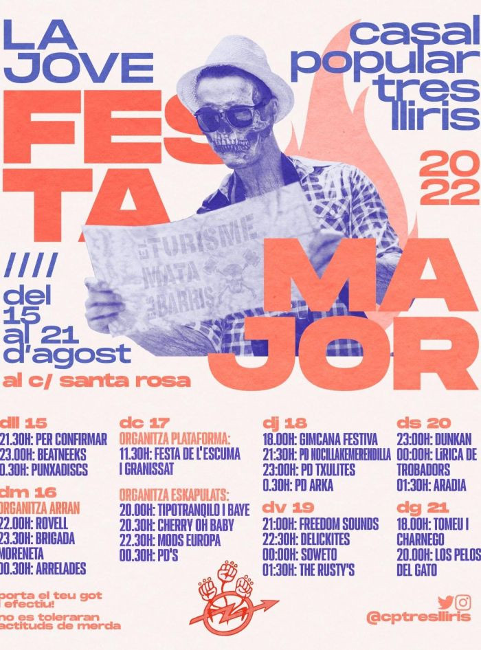 Cartel elaborado por el colectivo okupa Tres Lliris