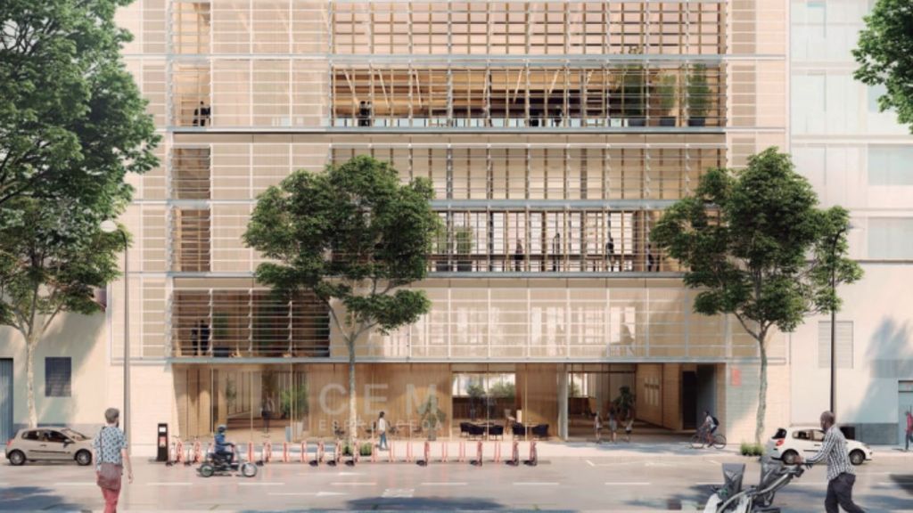 Render del nou gimnàs municipal CEM Espronceda que tindrà el districte de Sant Andreu de Barcelona / DIAMIDOV