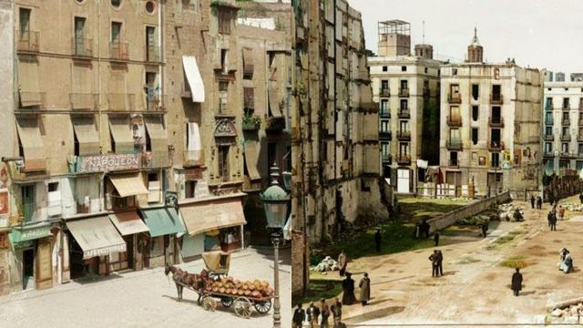 Imágenes del casco antiguo de Barcelona hace más de un siglo / TWITTER (@CatalunyaColor)