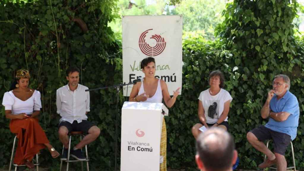 Alba Bou, en un acto de En Comú Podem