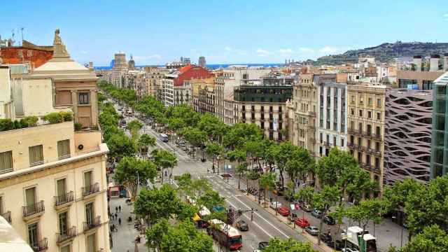 Vista panorámica del Paseo de Gràcia de Barcelona